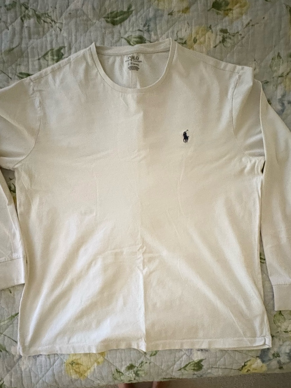 Polo by Ralph Lauren White Long-Sleeve Crewneck Shirt